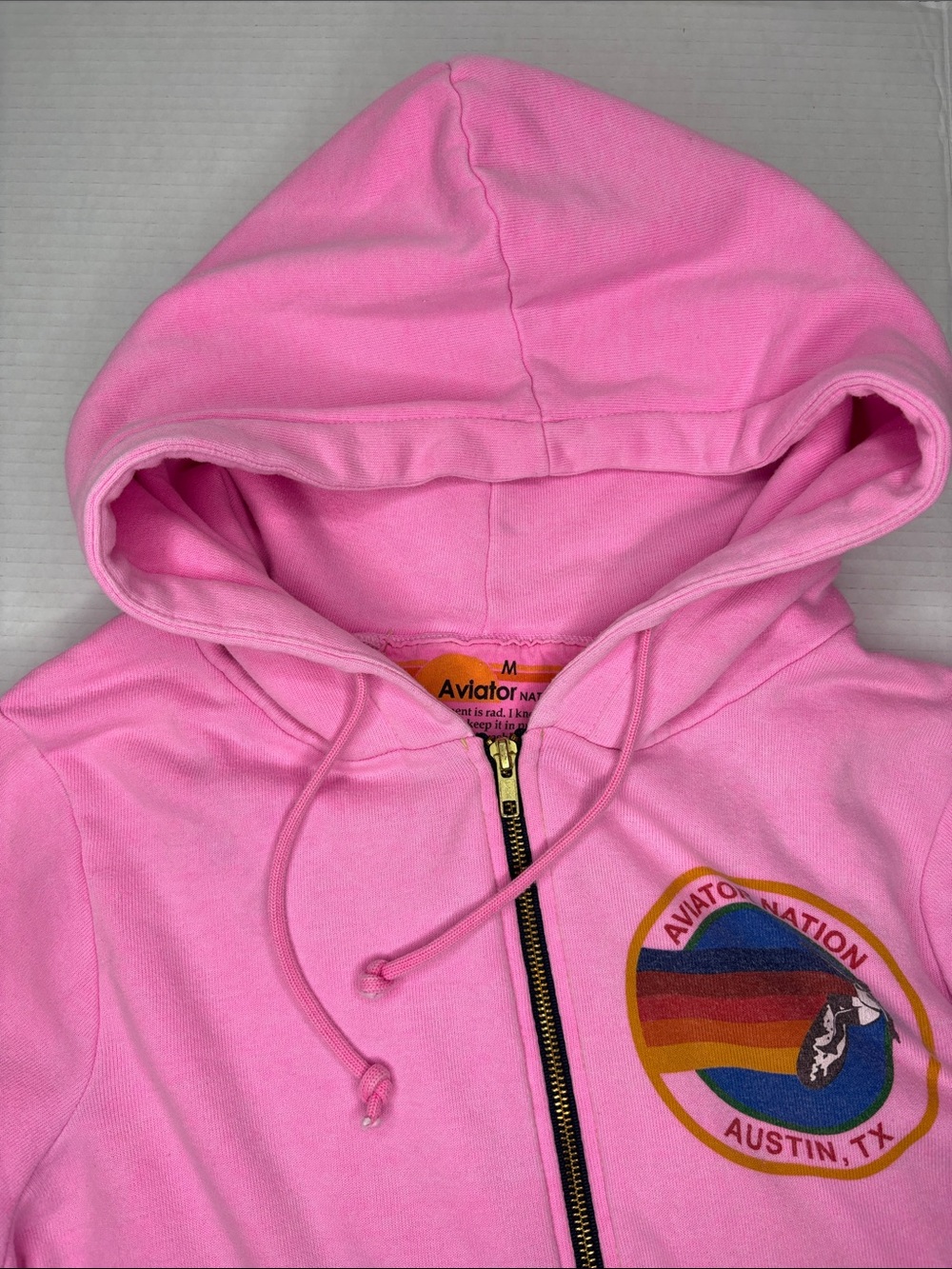 Aviator nation Pink Rainbow Patch Zip Hoodie - Picture 6 of 8